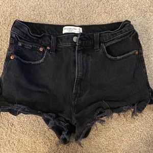 A&F Black High Rise Mom Short